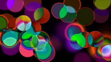 Bokeh soyut arkaplan çizimine sahip renkli daireler