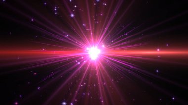 uzayda yıldız patlaması, yıldız ışını, 3 boyutlu resimleme