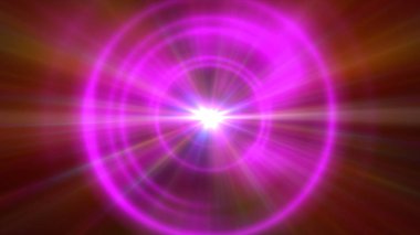 Işık halkalı yuvarlak beton tünel, soyut resimleme