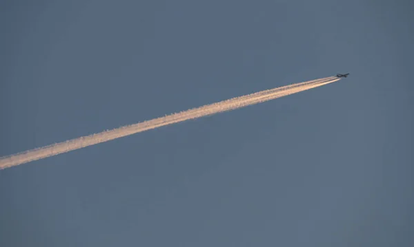 Jato Linha Avião Céu — Fotografia de Stock