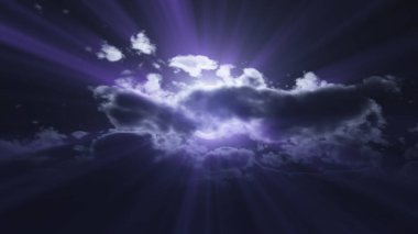 Gece vakti dolunay gökyüzü bulutu, 3 boyutlu resimleme