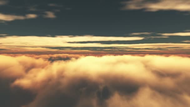 Літати над хмарами заходу сонця — стокове відео