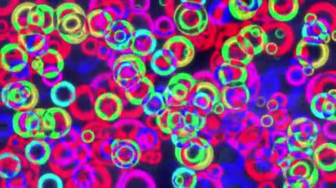 Çemberleri 4k olan basit soyut döngülü düz stil arkaplan