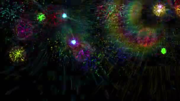 Kleur vuurwerk deeltjes animatie 4k — Stockvideo