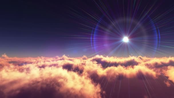 Пролетать над закатом неба 4k — стоковое видео