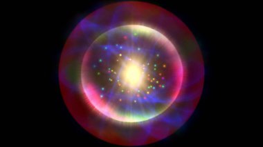 Atom ışığı ışıltısı soyut, 3 boyutlu resimleme