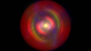 Atom ışığı ışıltısı soyut, 3 boyutlu resimleme