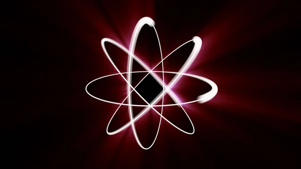 Atom Abstrakcyjny Model Światła Ilustracja Renderowania — Zdjęcie stockowe