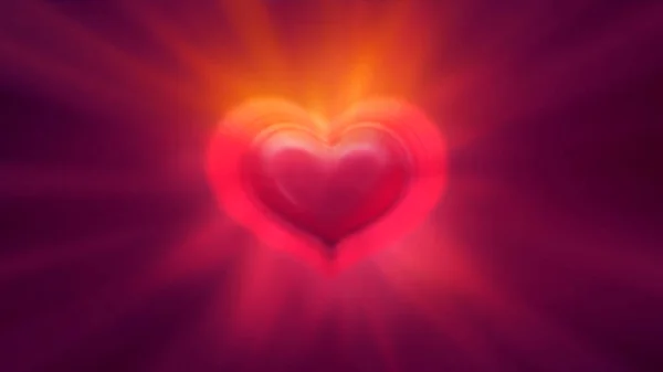 Καρδιά Νέον Λάμψη Ακτίνα Φωτός Απεικόνιση Καθιστούν — Φωτογραφία Αρχείου