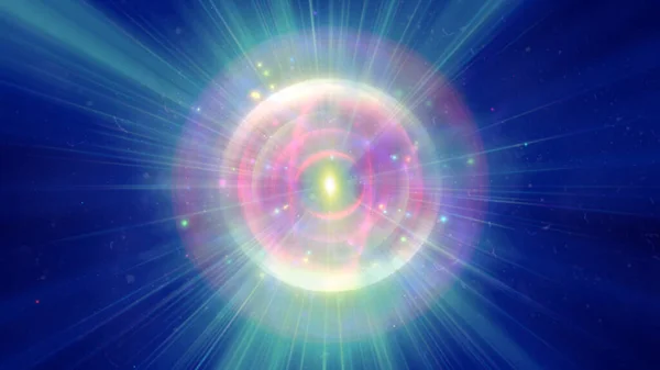 Atom ışığı ışıltısı soyut, 3 boyutlu resimleme