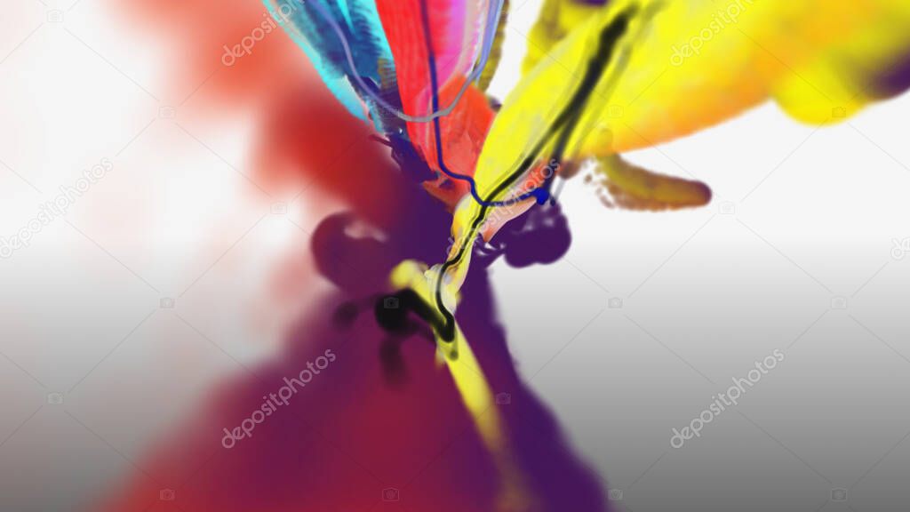 ink smoke color abstract background, 3d illustration render