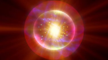 Atom ışığı ışıltısı soyut, 3 boyutlu resimleme