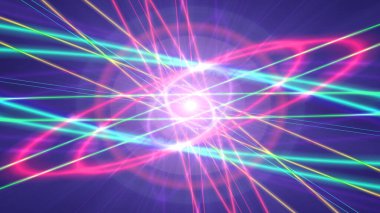 Işık lazer halkalı parıldayan atom yapısı