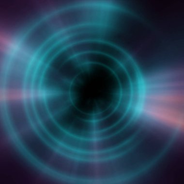 Işık halkalı yuvarlak beton tünel, soyut resimleme