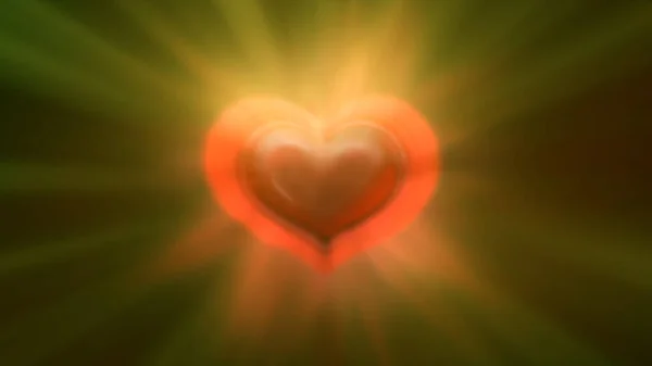 Неоновый Луч Света Сердца Иллюстрация Рендеринг — стоковое фото