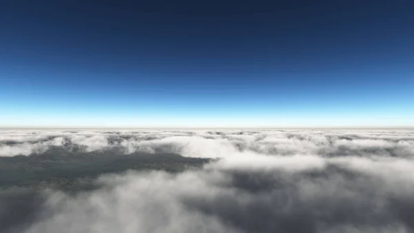 Bulutların Üzerinde Güneş Işınları Boyutlu Resimleme — Stok fotoğraf