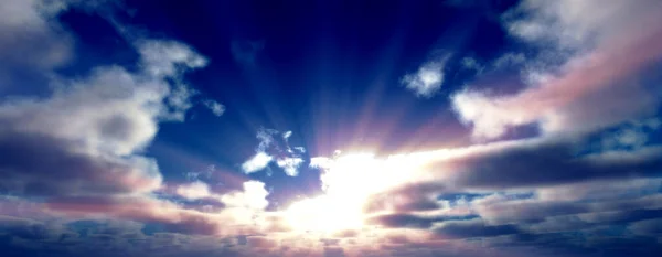 Coucher Lever Soleil Avec Nuages Rayons Lumière Autres Effets Atmosphériques — Photo