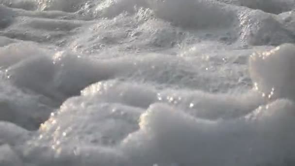 Våg stänk hav strand makro — Stockvideo
