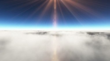 Bulutların üzerinde uçan uçak