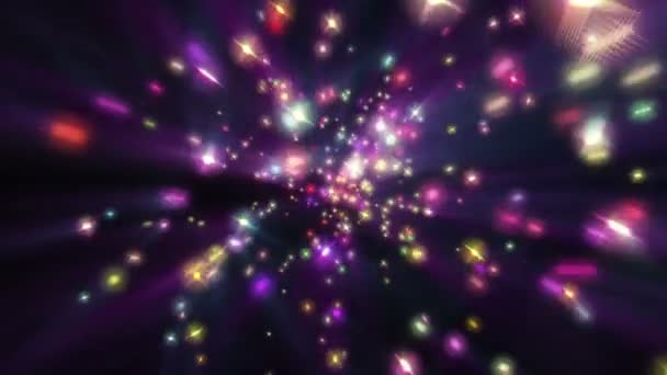 Магічні зірки руху частинок світла — стокове відео