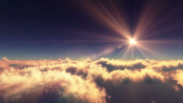 บินเหนือสวรรค์ท้องฟ้าพระอาทิตย์ตก 4k — วีดีโอสต็อก