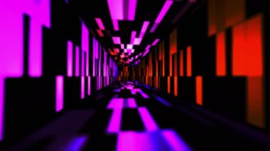 Açık 3D fütüristik oda 4K