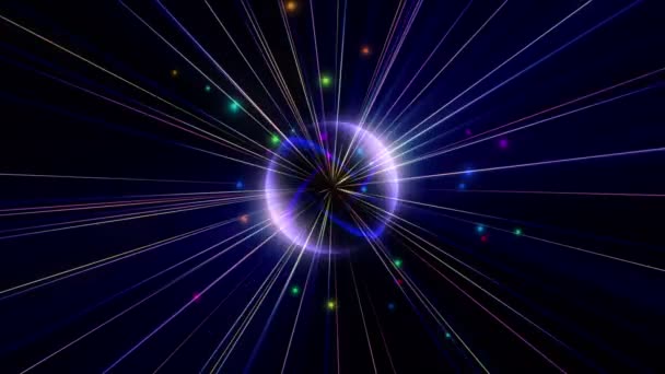 Pulso del rayo de luz de estrella atómica 4k — Vídeo de stock