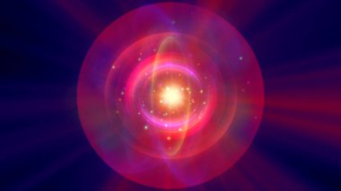 Atom ışığı ışıltısı soyut, 3 boyutlu resimleme