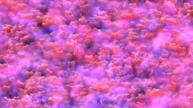 Kalp sevgililer günü ışığı parlak pembe arkaplan çizimi