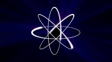 atom soyut ışık modeli, 3d illüstrasyon oluşturucu