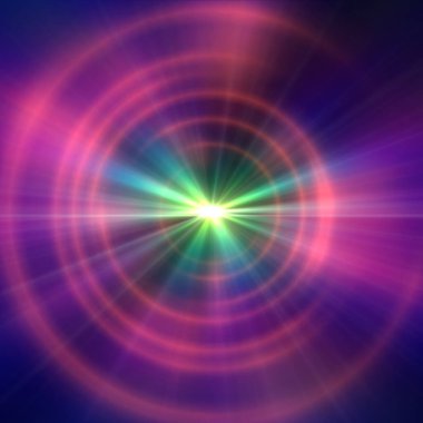 Işık halkalı yuvarlak beton tünel, soyut resimleme