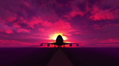 Uçak 3D pistine iniyor.