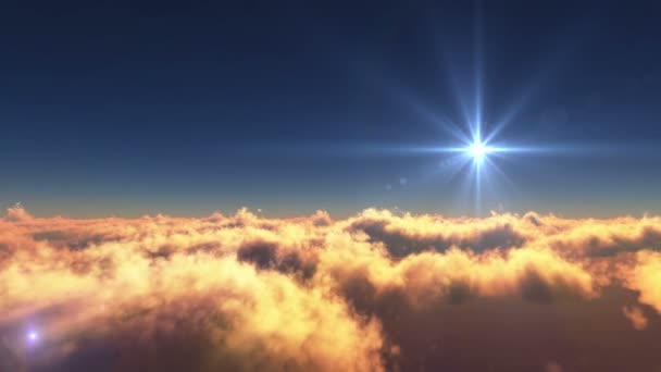Fliegen über Hafen Himmel Sonnenuntergang 4k — Stockvideo