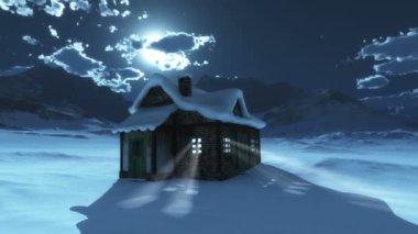 Karlı dağ ay evi 4k
