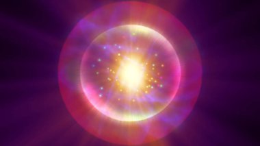 Atom ışığı ışıltısı soyut, 3 boyutlu resimleme