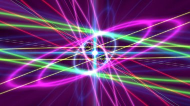 Işık lazer halkalı parıldayan atom yapısı