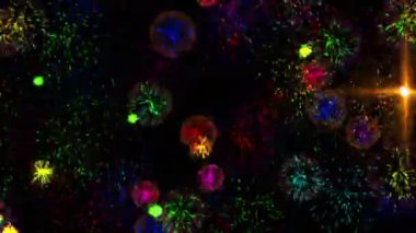 Renkli havai fişek parçacıkları canlandırma 4k