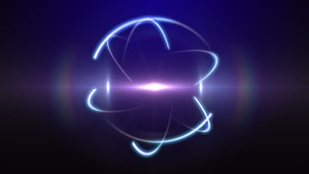 原子3Dモデル4kのアニメーション — ストック動画