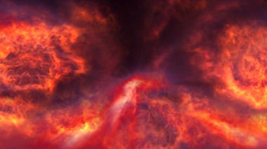 Uzayda ateş patlaması, soyut illüstrasyon