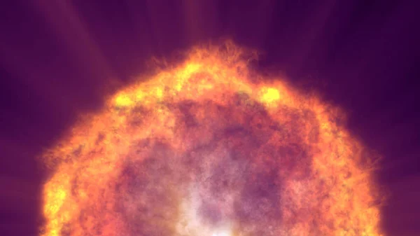 Взрыв Огненного Шара Космосе Абстрактная Иллюстрация — стоковое фото