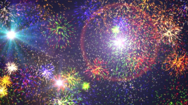 Feuerwerk Farbe Licht Illustration Isoliert Auf Schwarzem Hintergrund — Stockfoto