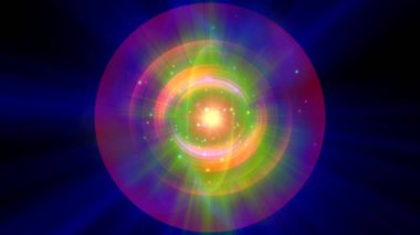 Atom ışığı ışıltısı soyut, 3 boyutlu resimleme