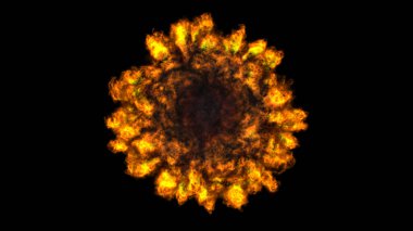 Uzayda ateş topu patlaması, soyut illüstrasyon