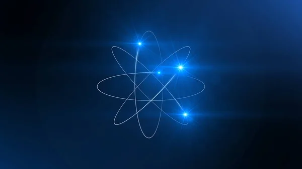 Atom Absztrakt Fény Modell Illusztráció Render — Stock Fotó