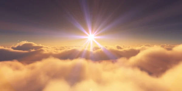 Clouds Sunrise Sun Ray Illustration Rendering — Stock Photo, Image