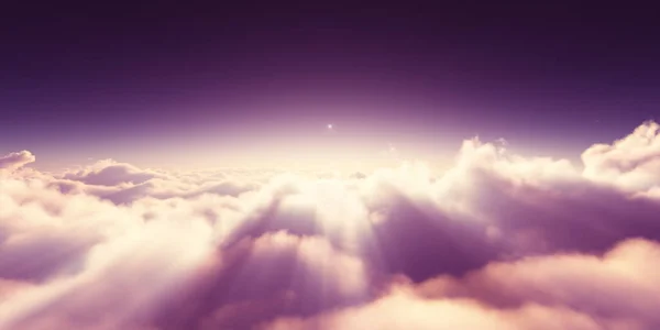 Над Облаками Солнечный Луч Иллюстрация Рендеринг — стоковое фото