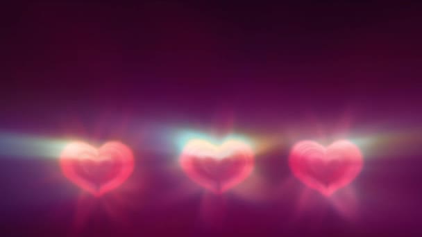 Tre hjärtan ljus stråle — Stockvideo