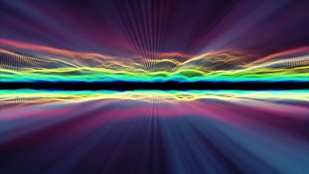 Horizont ve světle vesmírných částic — Stock video