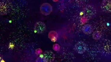 Renkli havai fişek parçacıkları canlandırma 4k