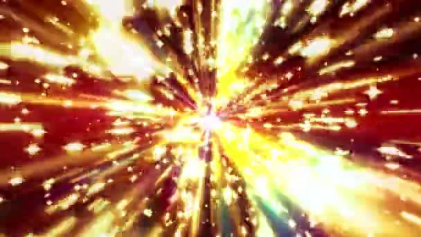 Цвет взрыва звезды абстрактный 4k — стоковое видео